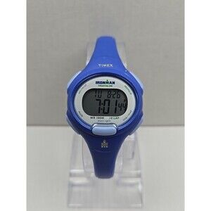 Timex Ironman Triathlon 10Lap Blue Digital Wristwatch Indiglo WR100M New Battery